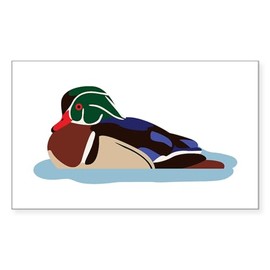 CafePress Wood Duck Sticker Rectangle Bumper Sticker Car Decal