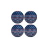 Patriotic Themed 15-inch Round Braided Printed Placemats, Set of 4