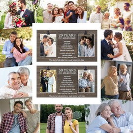 BiKontrun Wedding Gifts for Couples, Marriage Anniversary Picture Frame, Anniversary Picture Clip Frame, Gifts for Couple Anniversary,Wife Anniversary Present from Husband (20th Anniversary)