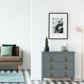 DOXILA Leather Drawer Pulls - 6PCS Door Handles for Furniture Kitchen Cupboard Handles Knobs with Srews, Door Knobs for Cabinet Wardrobe, Anti-Collision, Single Hole