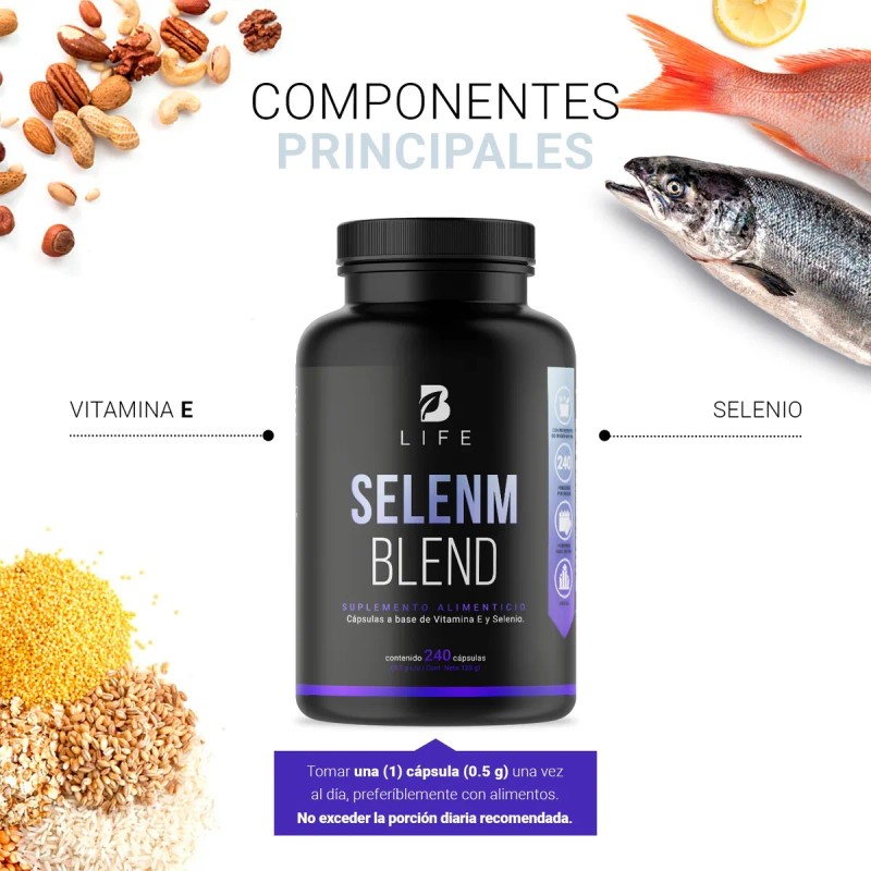 Selenio 240 Cápsulas Con Vitamina E, Selenio Complex, B Life