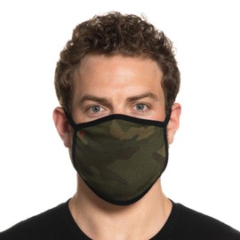Secret Artist XLarge to 2XL for Big Faces Cloth Face Mask. Green Camouflage Reversible Black Cloth Face Mask. Washable and Reusable- Face Mask. Easy Wash-Dry.