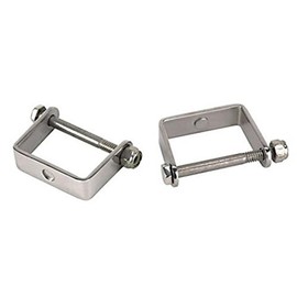 Speedway Motors Stainless Steel Spring Clamps for 1-3/4” Wide Leaf Springs, Polished Finish Alignment Hardware Keeps Springs Centered, Fits Early Ford & Hot Rod Applications, Pair