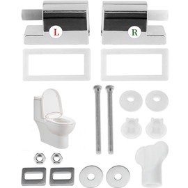 Toilet Seat Hinges Replacement Set, Metal Alloy, Soft Close, Universal Fit, Left & Right