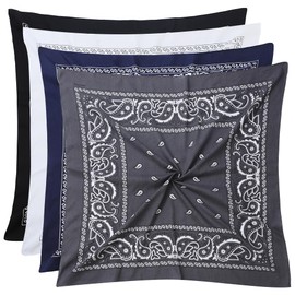 Mochabao 100% Cotton 27" x 27" Large Bandanas for Men & Women, Multi-Purpose Bandana Headbands, Square Head Scarf, Neutral Colours