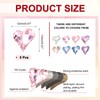 MECCANIXITY 5 Pcs 3D Heart Pink Nail Rhinestones 12x13mm K9
