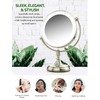 Ovente 9.5" Lighted Tabletop Makeup Mirror, 1X & 5X Magnifier,