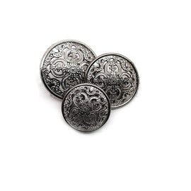 5 Pcs Hollow Metal Button Black Sliver Gold Buttons Round Decorative Button for Clothes Sewing Accessories (Gun Metal, 25mm)