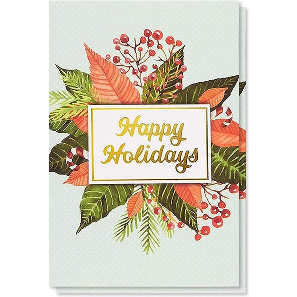 Happy Holidays Greeting Cards Box Set with Envelopes, Christmas Mistletoe (4 x 6 In, 48 Pack)