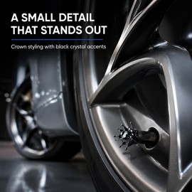 4-Piece Crown Rhinestone Tire Valve Stem Caps