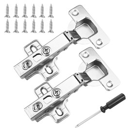 2 pcs Soft Close Cabinet Hinge,110 Degree Full Overlay Kitchen Door Hinge,35mm Concealed Kitchen Cabinet Hinges Cabinet Door Plate with Screws