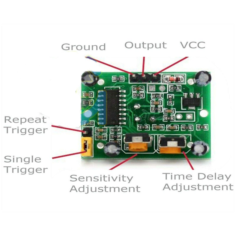 Gump's grocery HC-SR501 Módulo de sensor de movimiento PIR infrarrojo