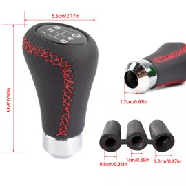 Unbranded 5 Speed Car Gear Stick Shift Knob Shifter Lever Leather Black Manual Universal