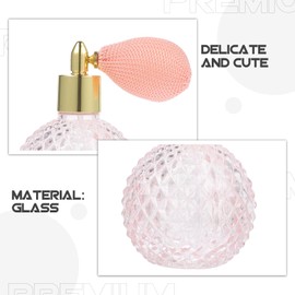 YangLand Vintage Glass Empty Perfume Aftershave Bottle 100ml Short Spray Atomizer Refillable Bottle Lady Gifts, Pink, AS123
