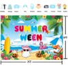 Happy Summerween Backdrop Spooky Skull Summer Beach Background