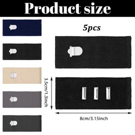 5 Pieces Pants Waist Extenders with Metal Hook for Pants, Jeans, Trousers and Skirt for Pregnancy Maternity Women Men Jeans Favors - 5 Colors