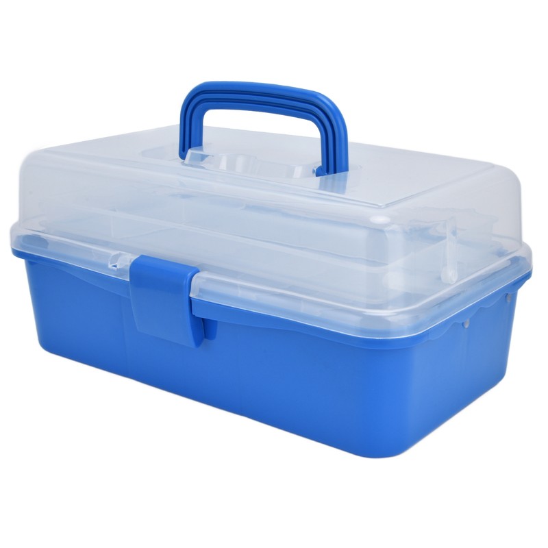 Plastic Storage Box Portable 3 Layer Folding Handheld Tool Organizer