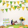 32Ft Yellow Green Pennant Banner Fabric Sunflower Butterfly Triangle Flag