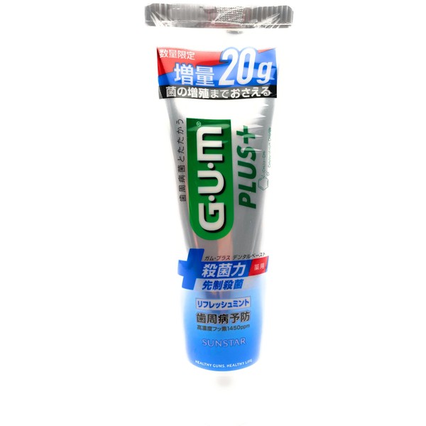 Sunstar Gum Plus Dental Paste, Refresh Mint, Extra Volume, 4.2 oz (120 g + 20 g), Medicated Toothpaste, GUM
