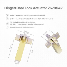  Hinged Door Lock Actuator for Patio Doors,Compatible with Ander-sen 400 Series Frenchwood Hinged (in-Swing and Out-Swing) Manufactured from 1988 to Present. 2579542 Lock Actuator Parts-2 Pack