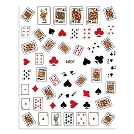 3D Decals Interesting Adhesive Poker Nail Art Sticker Manicure Playing Cards Design DIY Nail Decoration Nail Art Stickers and Decals Nail Art Accessories