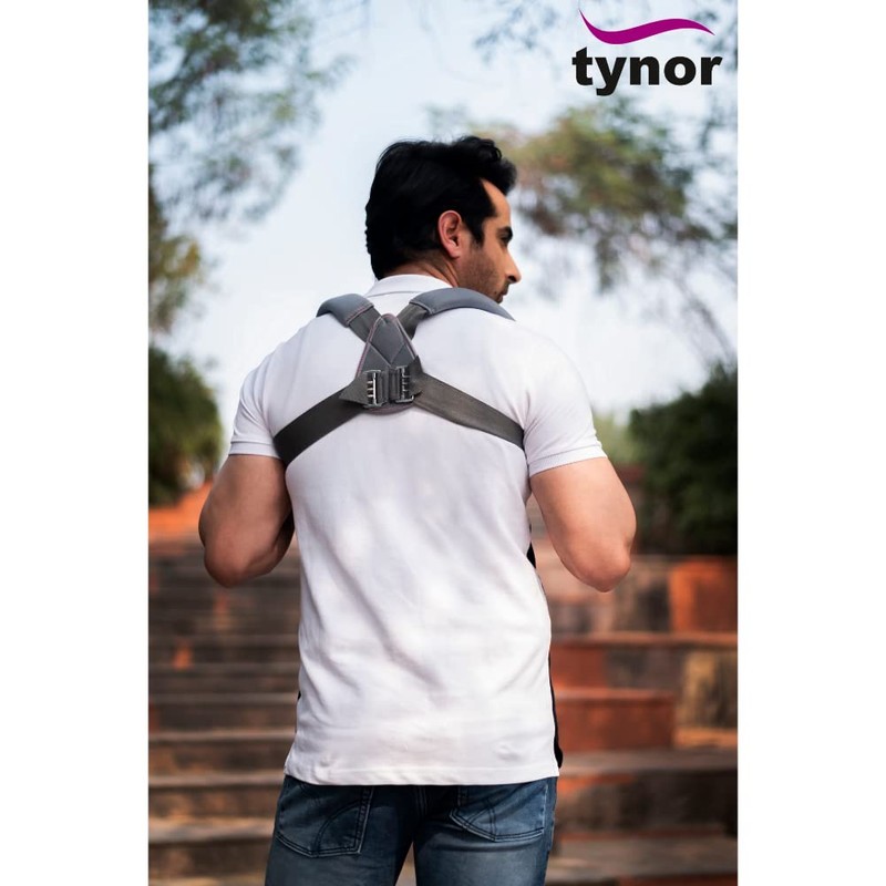 Tynor Clavicle Brace with Buckle, Grey, XL, 1 Unit