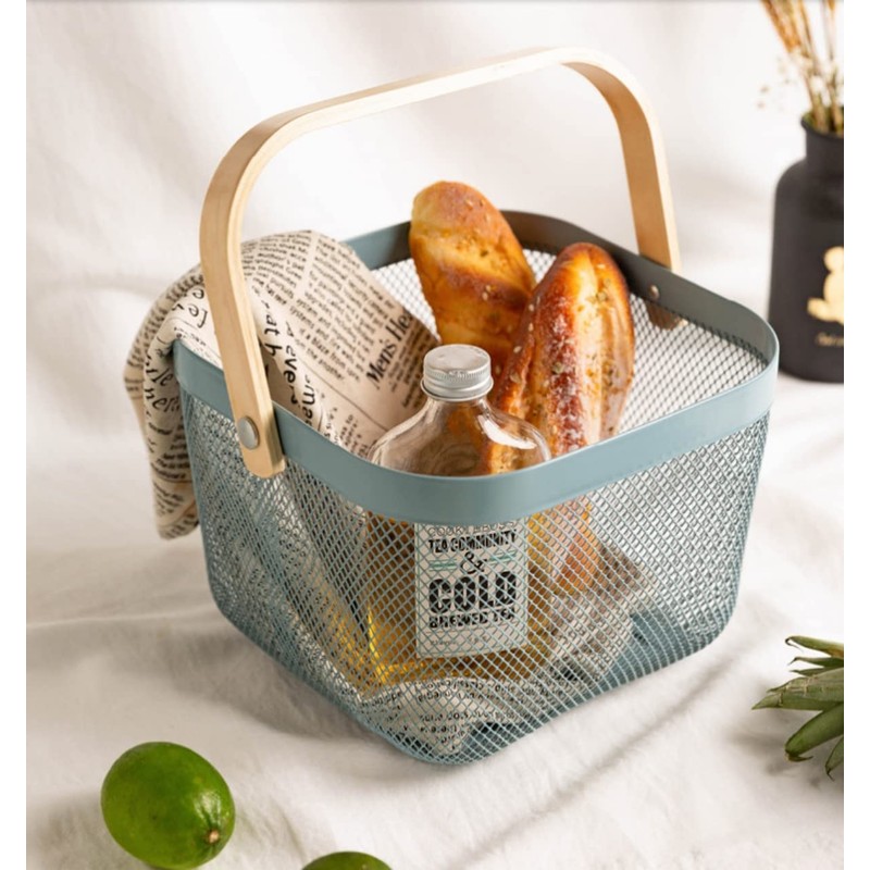 Ymeibe Mesh Steel Storage Organizer Basket Fruit Basket Bin with