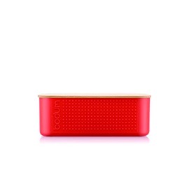 Bodum Bistro 11740-04 Small Lunch Box with Bamboo Lid 19 cm x 29 cm x 11 cm Red