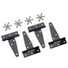 TAODAN 4pcs T Hinge Shed Hinge Gate Strap Hinge Black