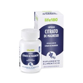 Life180 Citrato de Magnesio con 60 Cápsulas | Suplemento Alimenticio para el Soporte Muscular, Activación de energía y Bienestar Digestivo