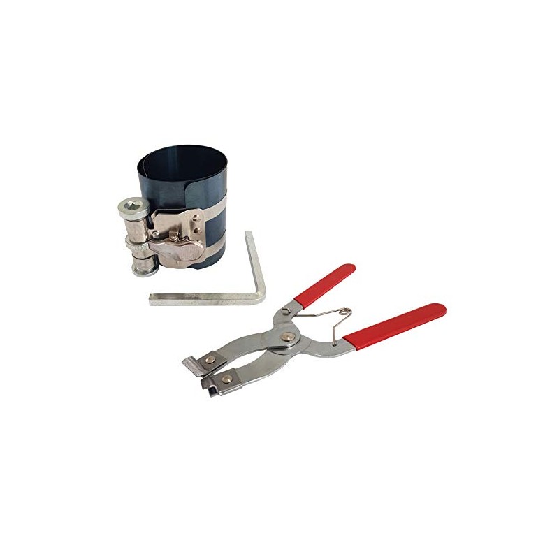 Voche® Piston Ring Compressor Stainless Steel Clamp & Piston Ring