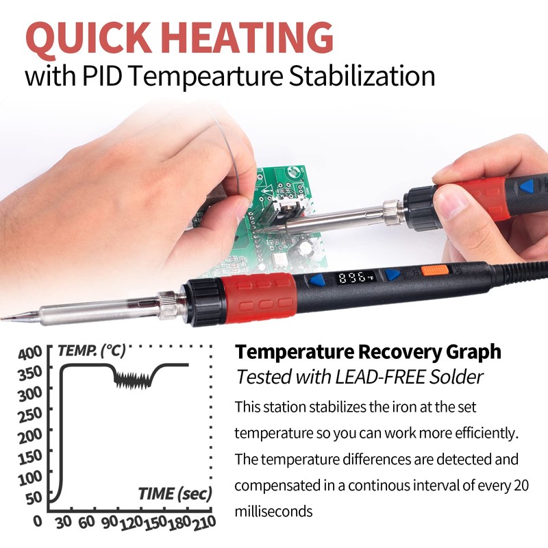 YIHUA 928D-III Soldering Iron,110W High Power, Fully Digital Display °F