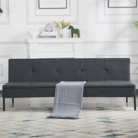 WRTEYEUI Convertible Sofa Bed Adjustable Couch Sleeper Folding Polyester Convertible Recliner Lounge Daybed for Living Room, Bedroom, Apartment, Office, Dark Gray, 69.7"x31.5"x26.4"