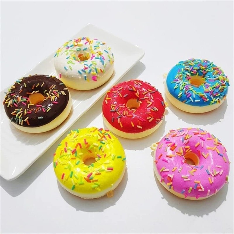Opemg 2Pcs Realistic Artificial Fake Donuts Food Fake Cakes Desserts