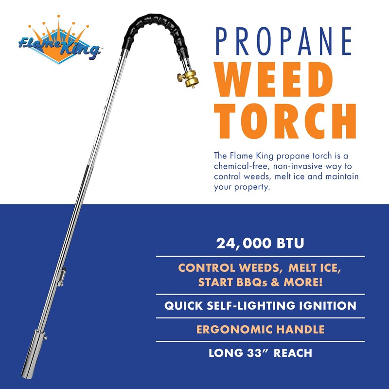 Flame King YSNPQ810CGA Propane Torch Weed Burner with Integrated Lighter,
