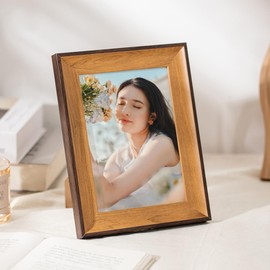 8x10 Photo Frame Picture Frames Certificate Wood Effect Posters Portrait Landscape Mountable Modern Home Office Wall Decor (Brown + Wood,10")