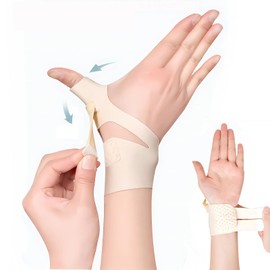 手首 サポーター 腱鞘 固定 保護 親指 サポーター 調整可能 親指付け根サポーター 筋トレ 保護 怪我防止 手首用 サポーター 超薄型 軽量 吸汗速乾 スポーツ 家事 育児 パソコン/スマホ操作 男女兼用 (S, カーキ色-左右)