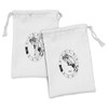 Ambesonne Zodiac Aries Fabric Pouch Set of 2, Zodiac Wheel