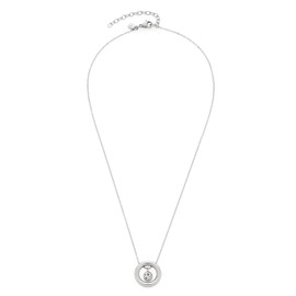Jewels by Leonardo 022149 Diamante Necklace Stainless Steel Short Silver with Ring Element and Glass Crystal Pendant, Women's Fashion Jewellery, 1 Piece, Stainless Steel, No Gemstone