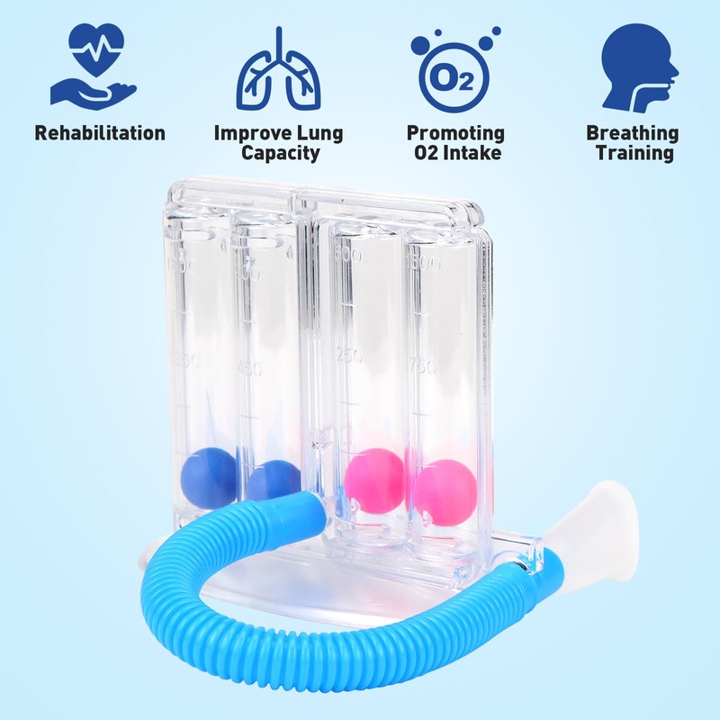 Rierousy Breath Trainer, Lung Trainer, Breathing Trainer with 4 Colourful