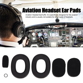 Aviation Pilot Headphones Ear Pads, Replacement Noise Reduction Protective Headset Earmuffs, for David Clark, for Avcomm, for Pilot USA, Soft Silicone and Foam