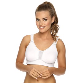 Viania Bra 101470, Moulded Bra without Underwire, Breathable Sports Bra High, Yoga/Golf/Riding/Dance, Quick Drying, Black/White/Lime/Red/Orange, 34B to 44E - 100D