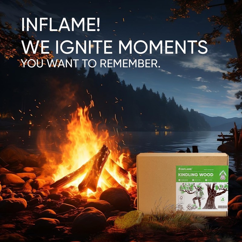Inflame Kindling Wood 9 lbs Fire Starter Sticks for Camping,