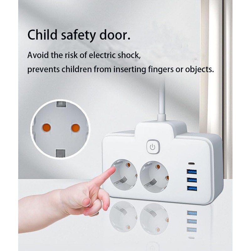 Double Plug for Socket, Power Strip, Distribution Socket Wall Mounted