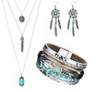 3 Pieces Bohemian Turquoise Set Women Western Jewelry Turquoise Pendant