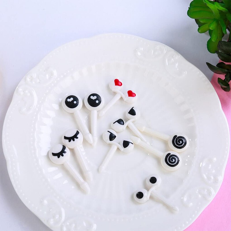10 Pieces Fruit Picks Eyes Decorative Food Toothpick Kitchen Tableware