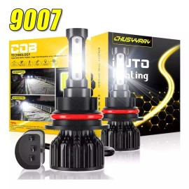 CHUSYYRAY 2x 9007 HB5 LED Headlight Bulbs Kit 6500K White High Low Beam Light Super Bright