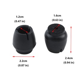 Antrader 24pcs Silicone Black Furniture Pads with Felt Pads Floor Protectors Non-Slip Sofa Chair Table Glides Feet Caps Fit Round Diameter 4/9" to 5/8" (1.2-1.6cm)