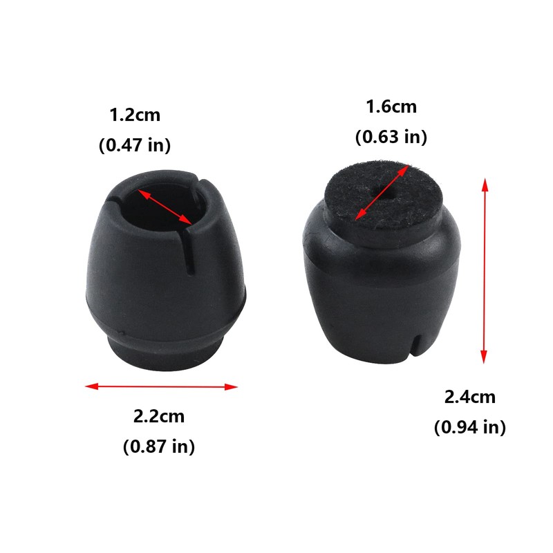 Antrader 24pcs Silicone Black Furniture Pads with Felt Pads Floor