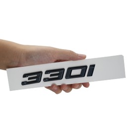 1Pc 330i Emblem Trunk Lid Car Rear Badge Nameplate Decal Number Letter Replacement for 3 Series Cars (Gloss Black) (X1AQA-20)